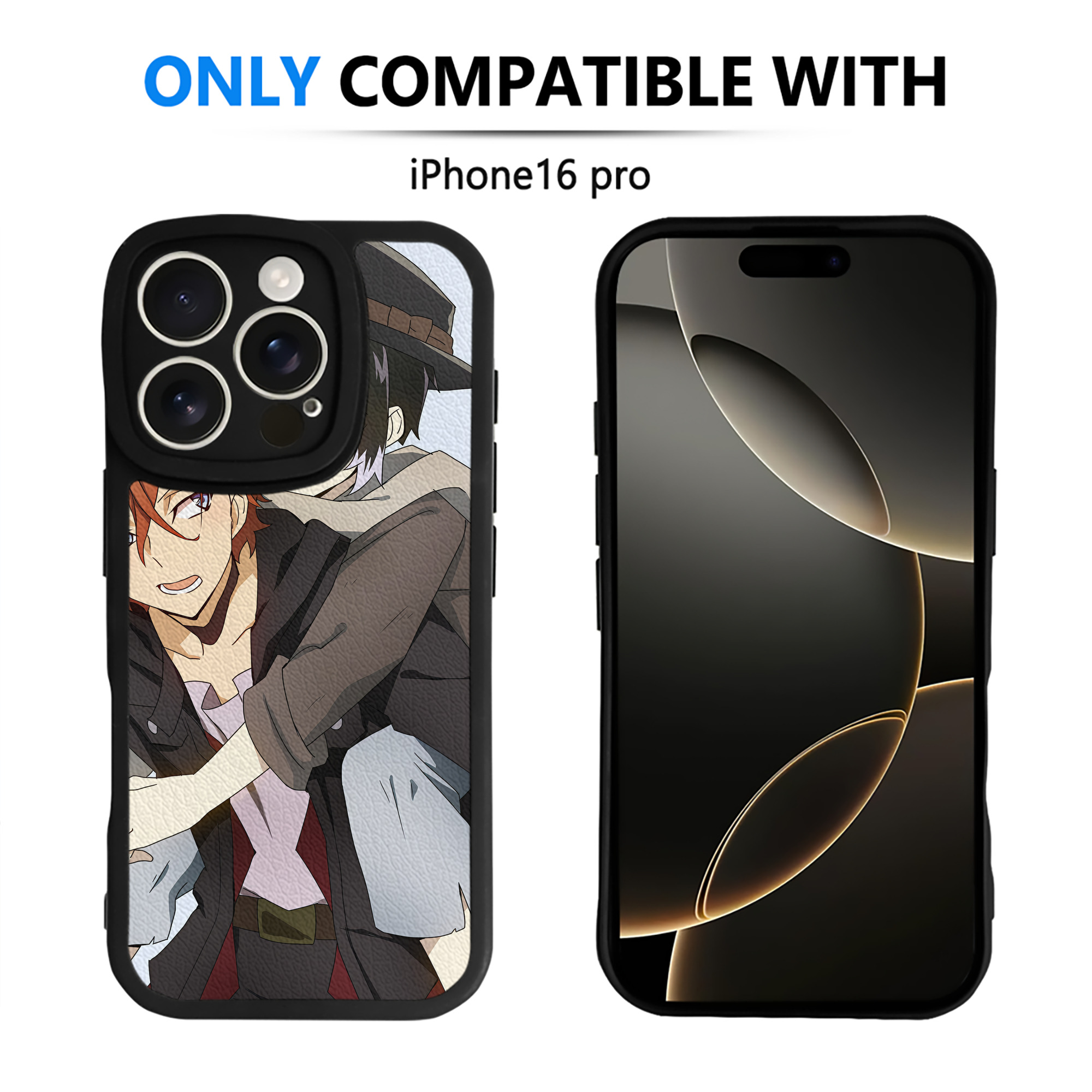 （画像用） 文豪ストレイドッグス Bungo Stray Dogs 【iPhone 16シリーズ対応】シリコンスマホケース（レザー調） 材質：シリコン